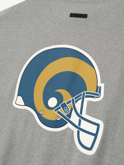 Essentials Rams 90S 3/4 Sleeve Football Tee Concrete Heather