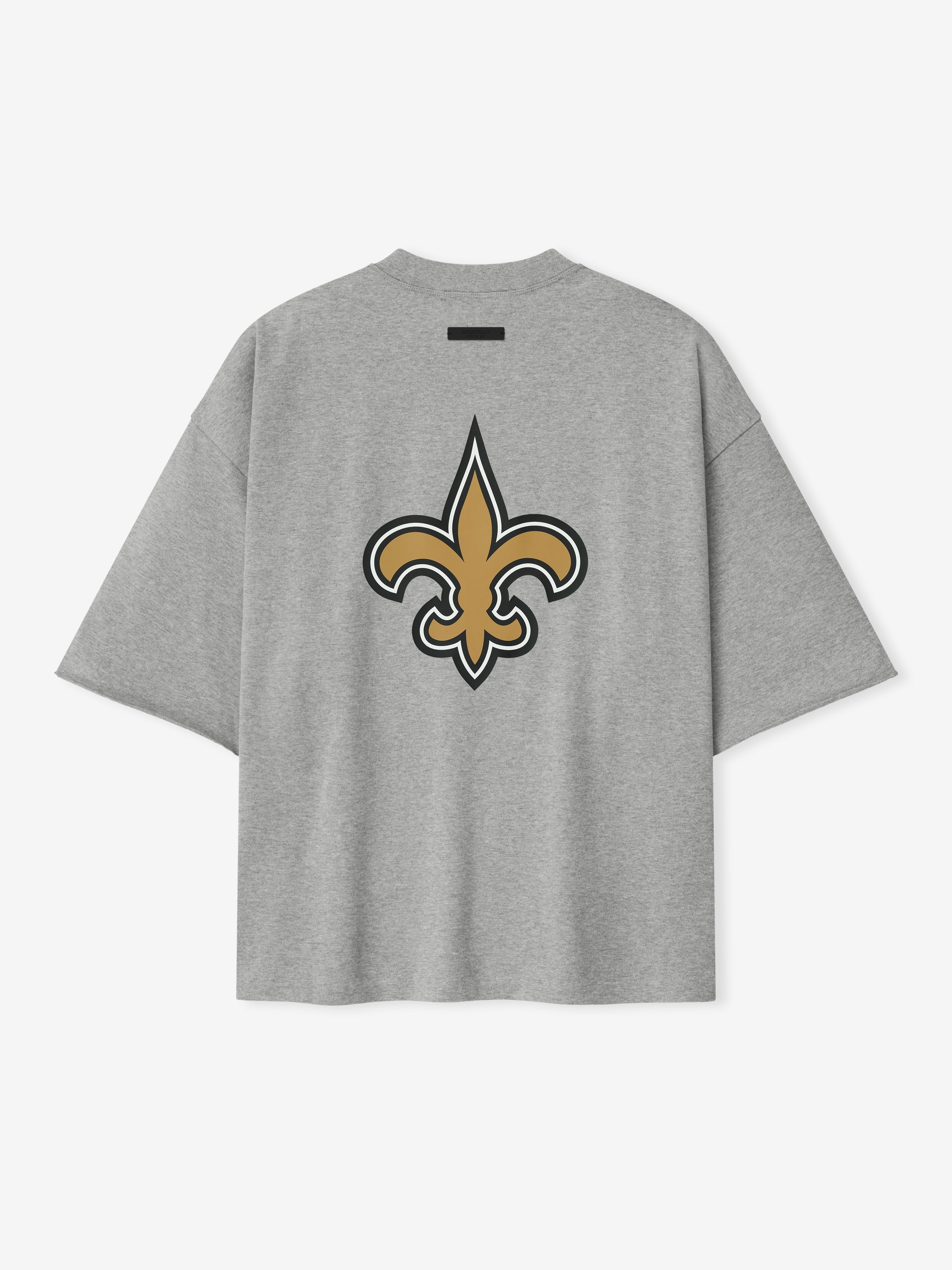 Essentials Saints 90S 3/4 Sleeve Football Tee Concrete Heather