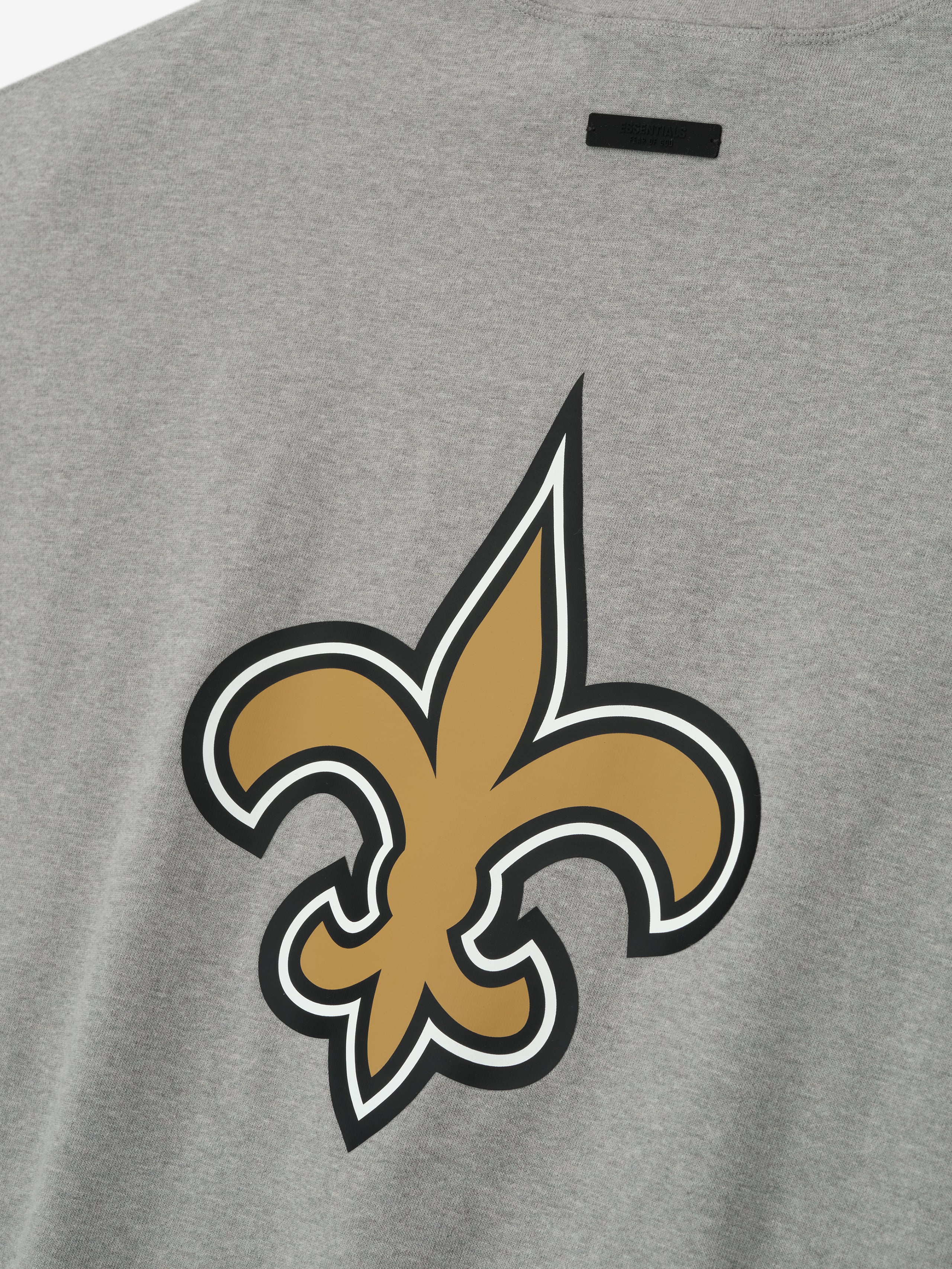 Essentials Saints 90S 3/4 Sleeve Football Tee Concrete Heather