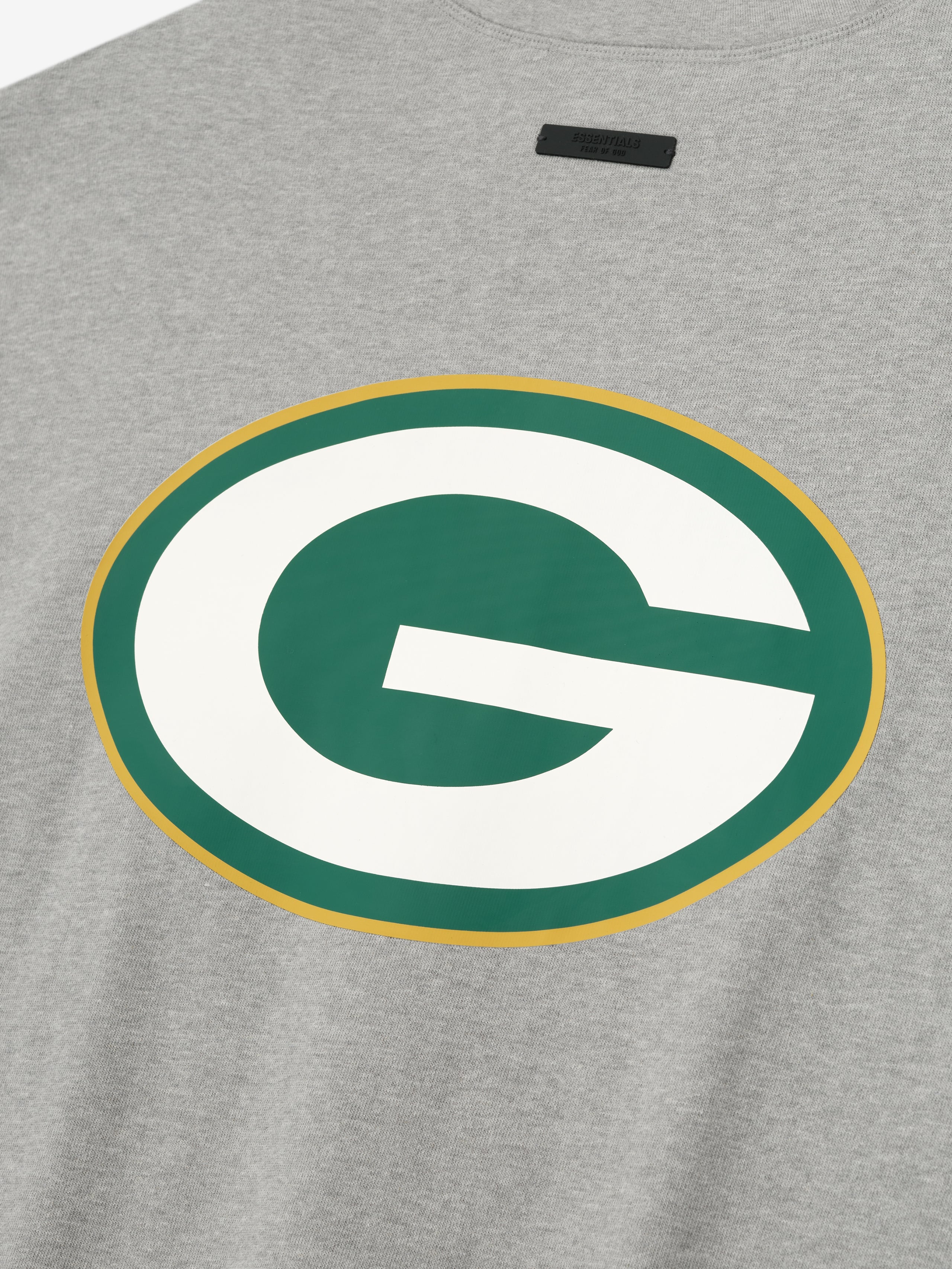 Essentials Packers 90S 3/4 Sleeve Football Tee Concrete Heather