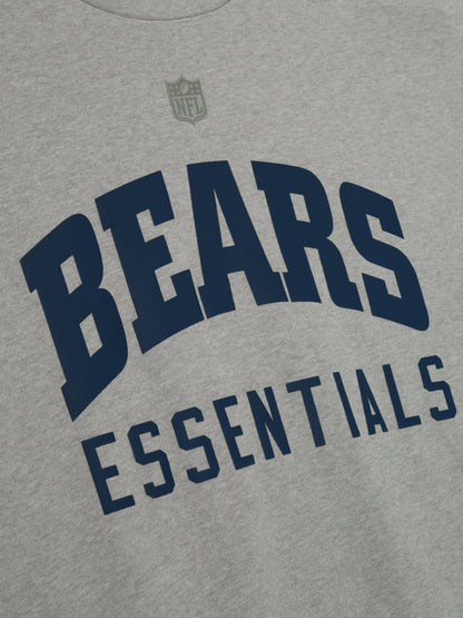 Essentials Bears 90S 3/4 Sleeve Football Tee Concrete Heather/Canyon