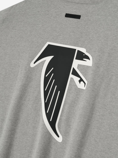 Essentials Falcons 90S 3/4 Sleeve Football Tee Concrete Heather
