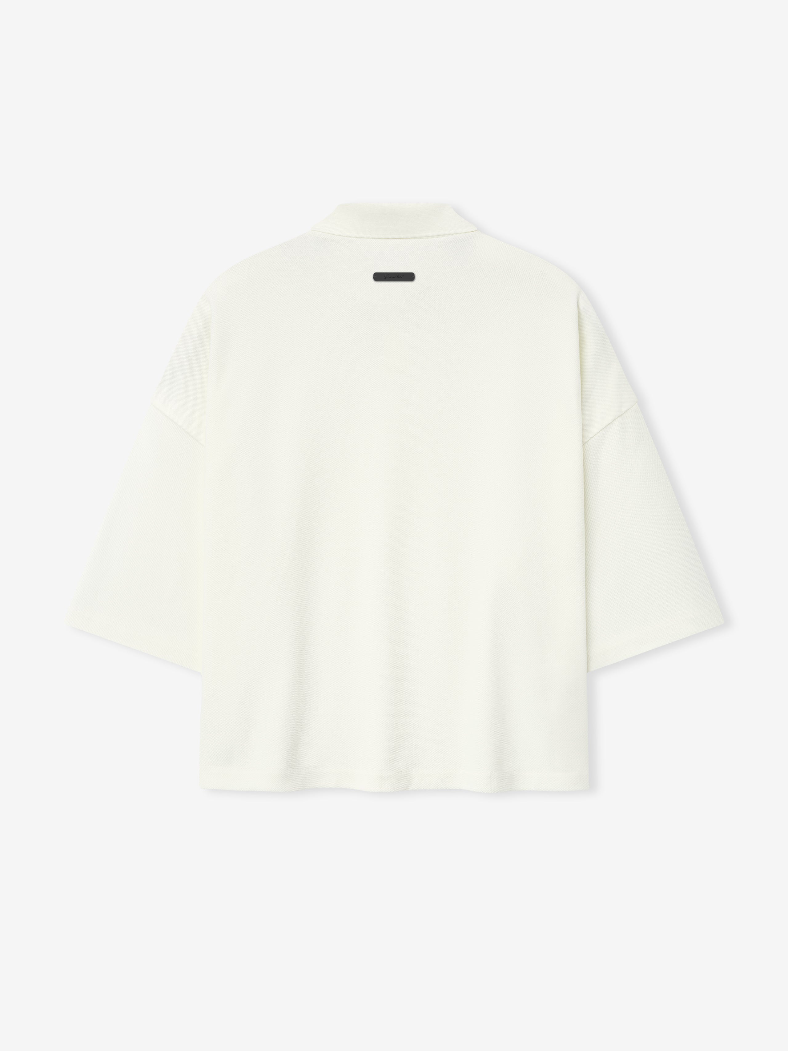 Essentials Pique Signature 90S Cropped Polo Ivory