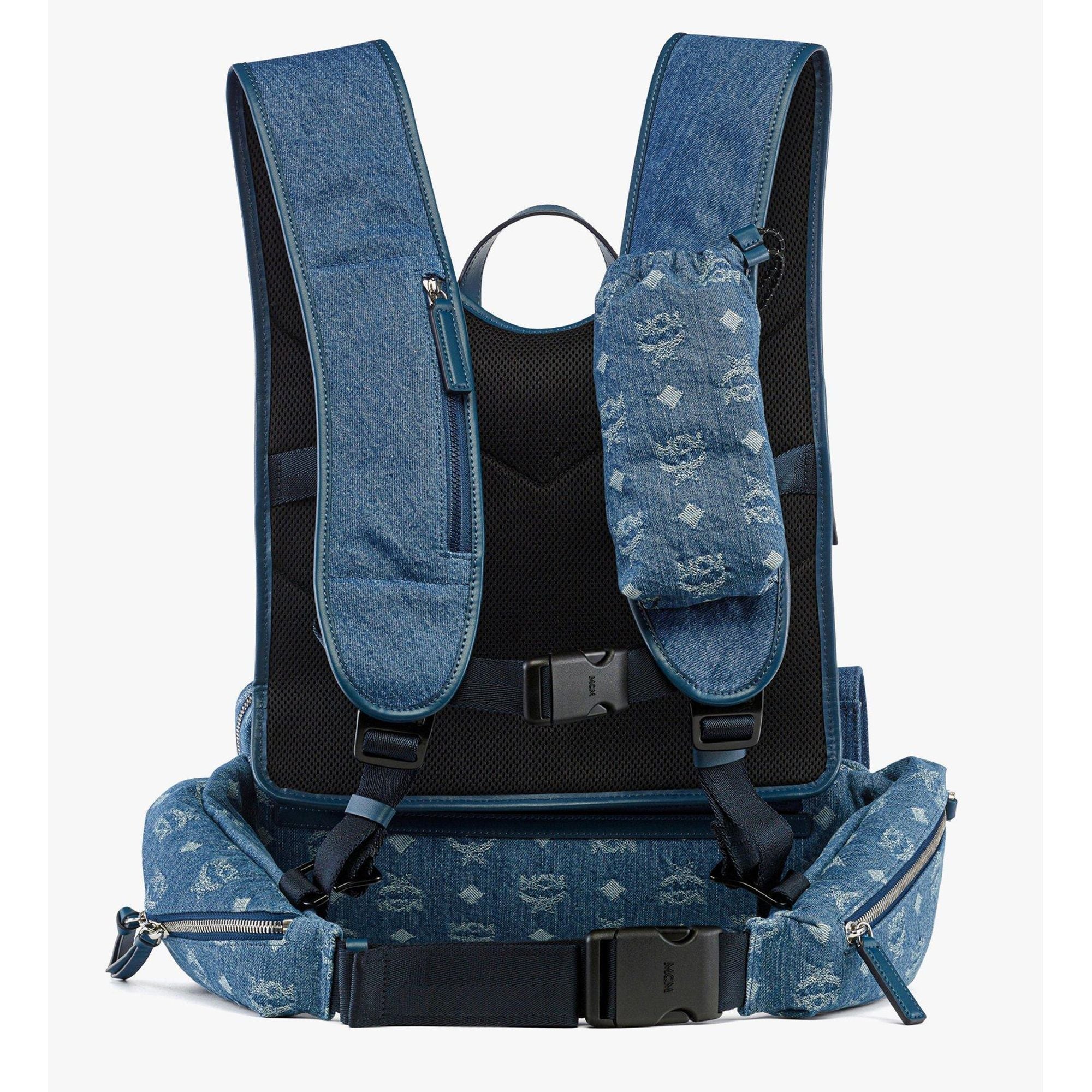 MCM Aren Multi-Backpack in Monogram Denim Jacquard