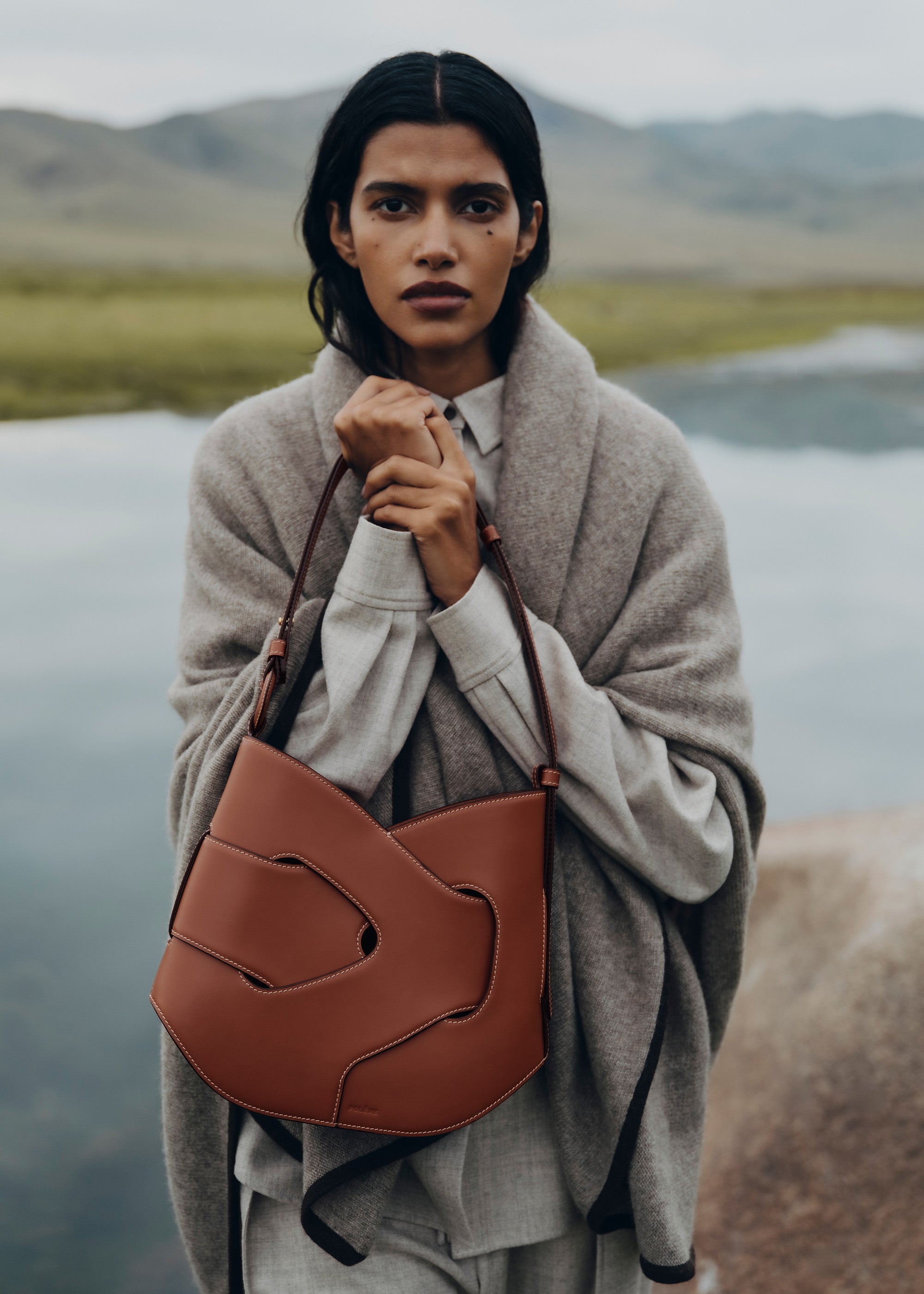 Polene Nodde Hobo Smooth Cognac