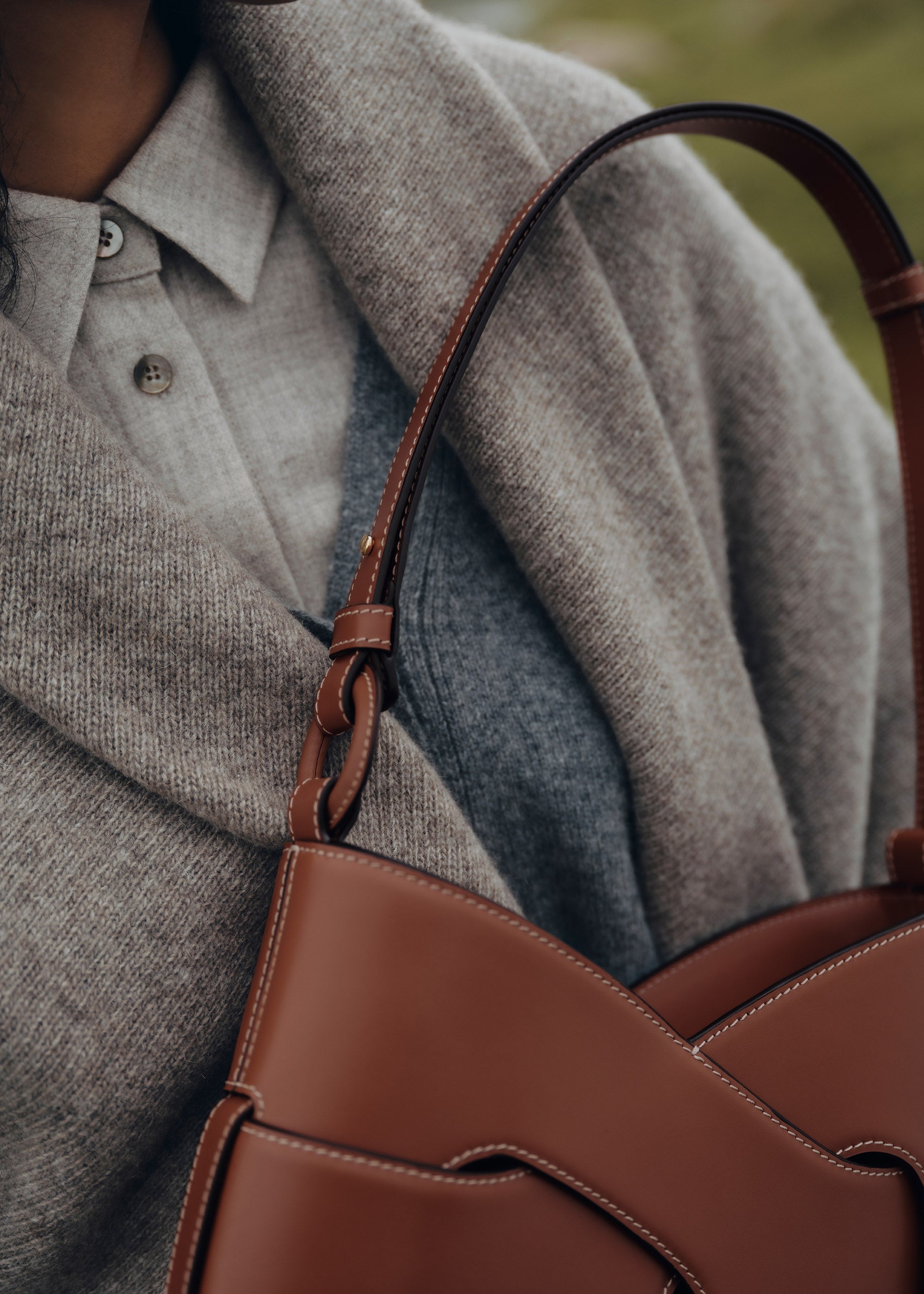 Polene Nodde Hobo Smooth Cognac