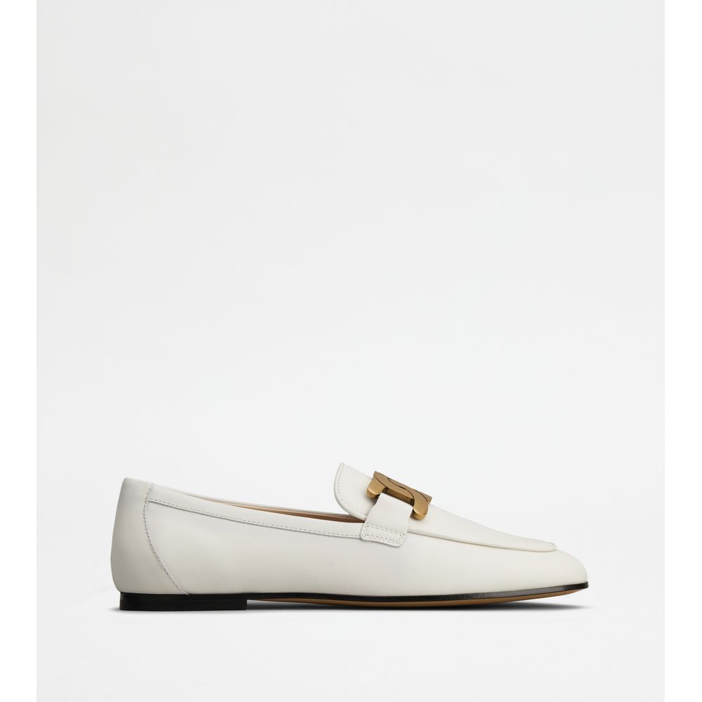 Tods Kate Loafers In Leather White Womens