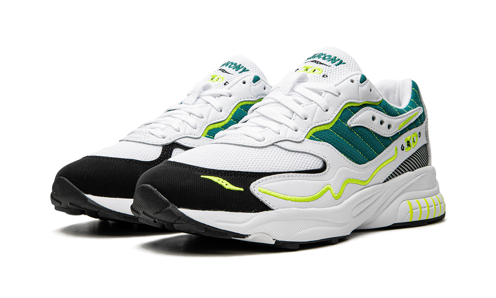 Saucony 3D Grid Hurricane White Green Lime