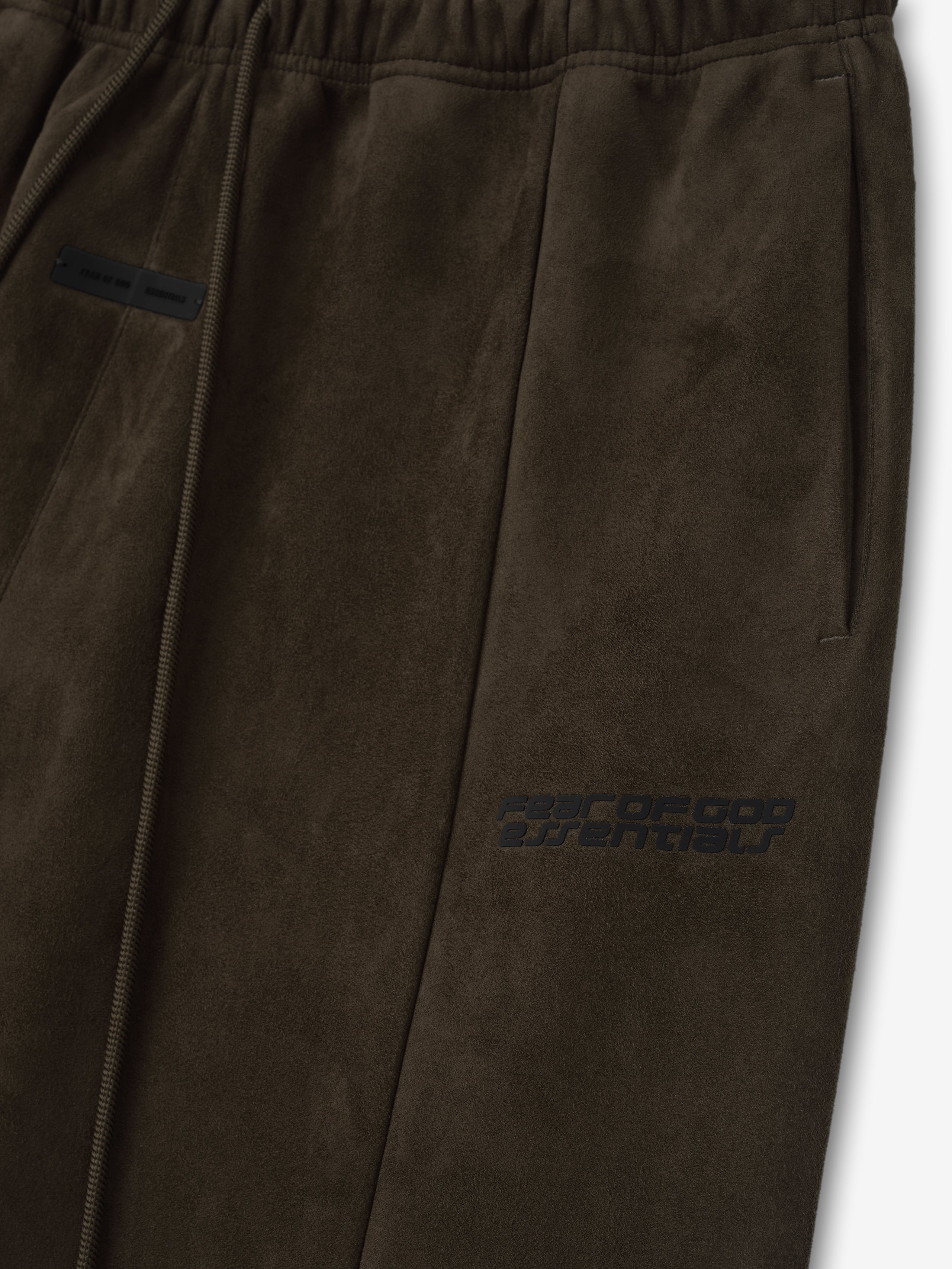 Essentials Suede Fleece Flare Pant Brown