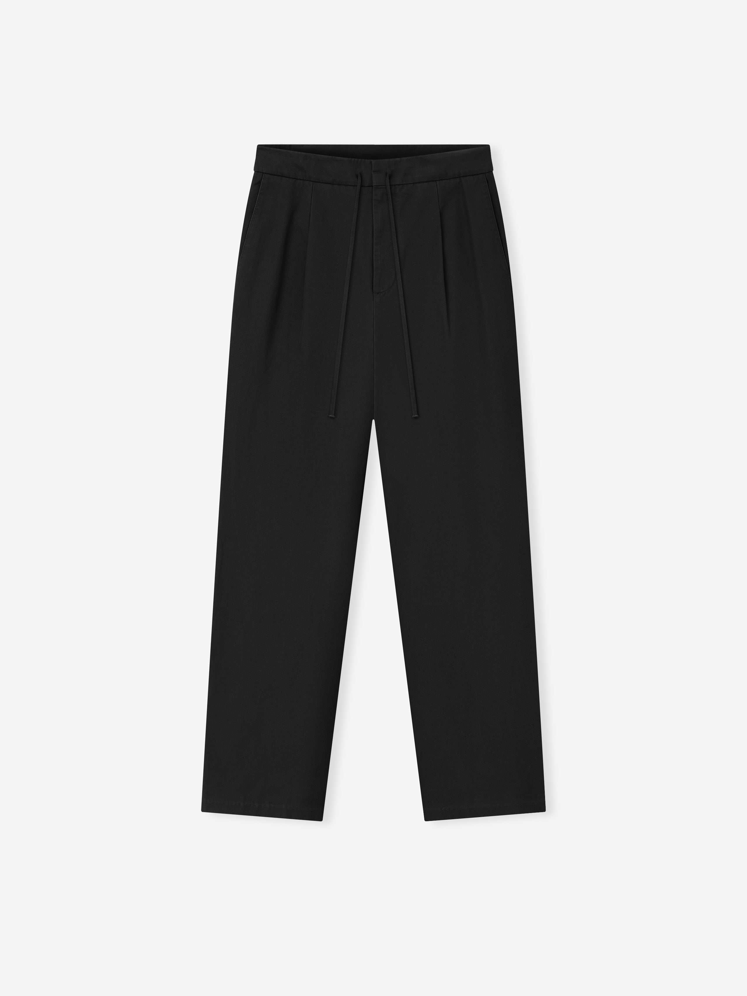 Essentials Cotton Canvas Pleat Front Pant Vintage Black