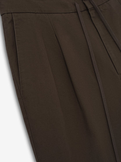 Essentials Cotton Canvas Pleat Front Pant Brown