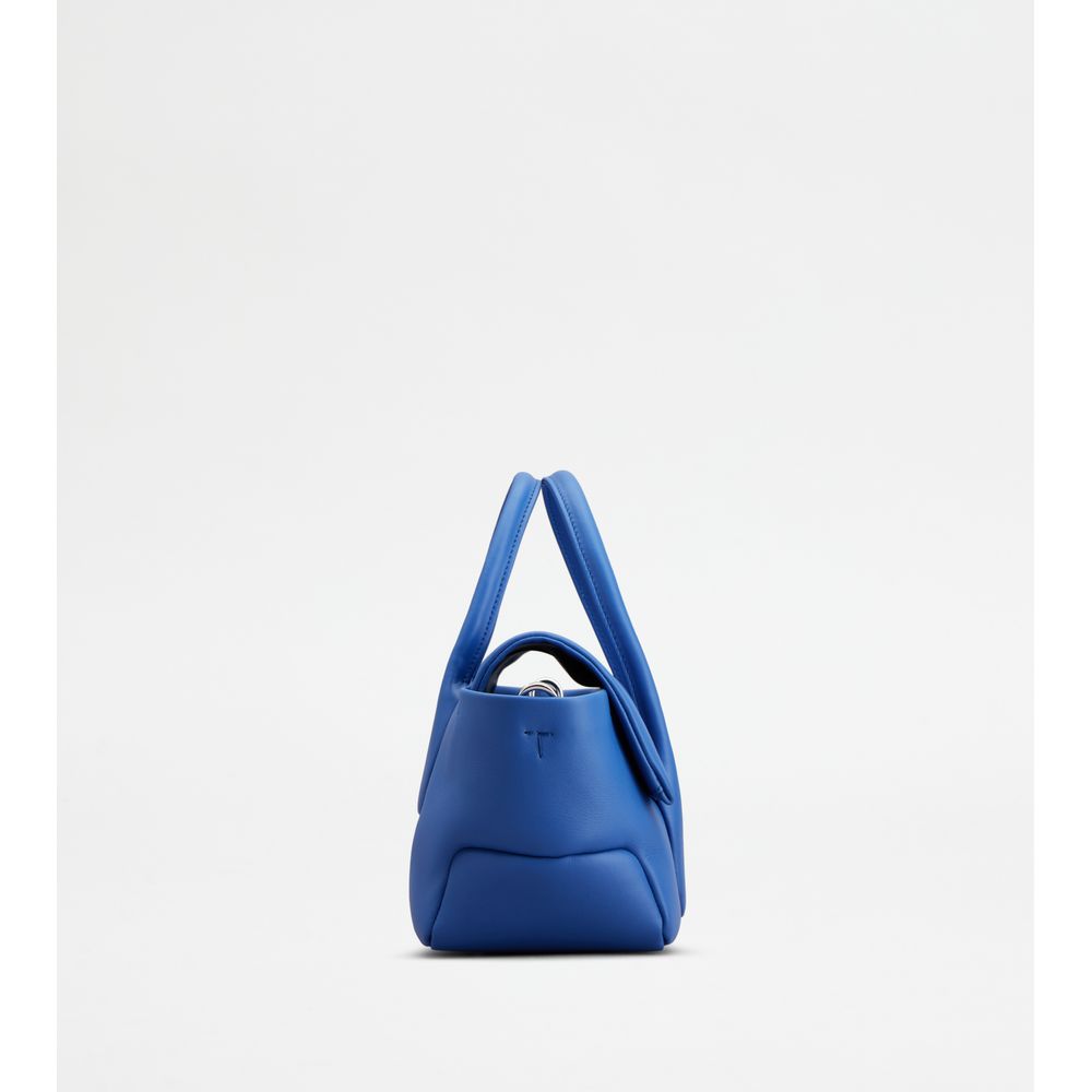 Tods Di Bag Reverse Flap In Leather Small Light Blue