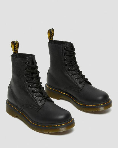 Dr Martens Pascal Virginia Leather Lace Up Boots - Black