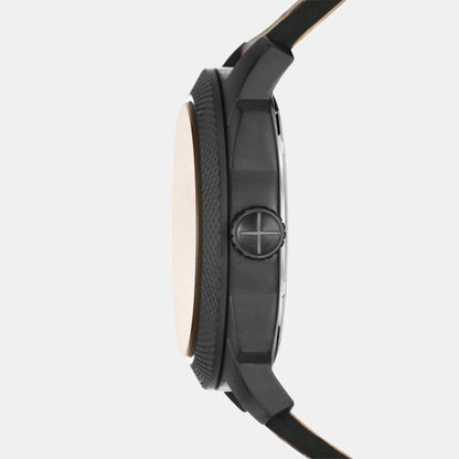 Fossil Machine Men Quartz Black Dial Analog Leather Watch Fs5972