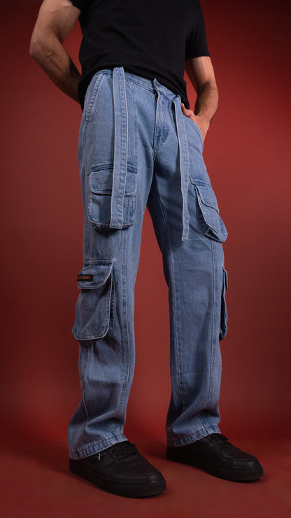 BLUE DENIM MEN'S CARGO