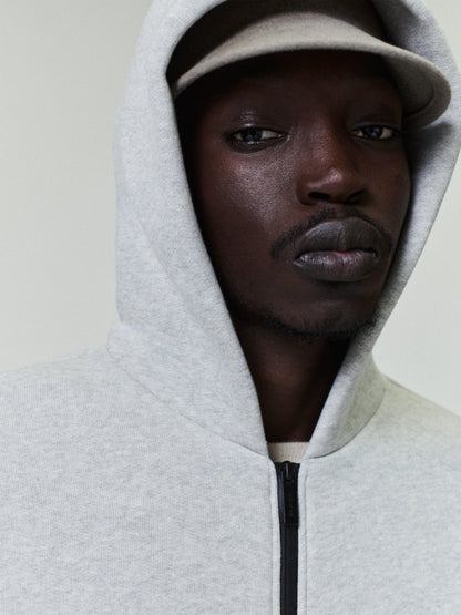 Essentials Athletics Zip Up Hoodie Melange Grey