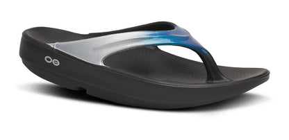Oofos Women's Luxe Sandal Shimmer Blue