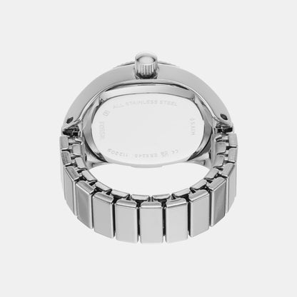 Fossil Watch Ring Women Quartz Silver Dial Analog Stainless Steel Watch Es5245