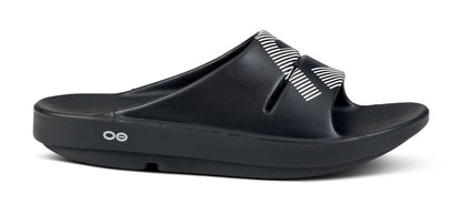 Oofos Women's Sport Slide White & Black