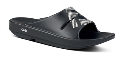 Oofos Women's Sport Slide White & Black