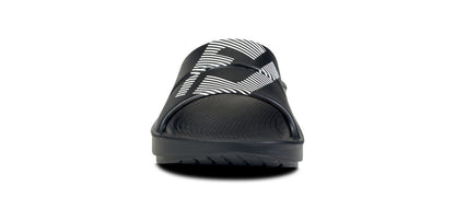 Oofos Men's Sport Slide White & Black