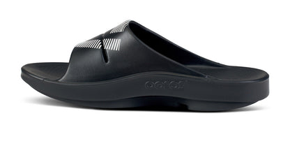 Oofos Men's Sport Slide White & Black