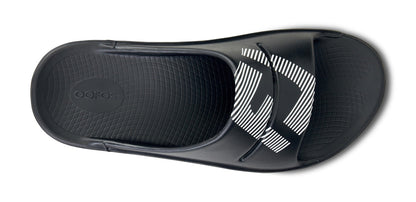 Oofos Women's Sport Slide White & Black