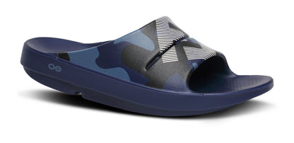 Oofos Men's Sport Slide Navy Camo