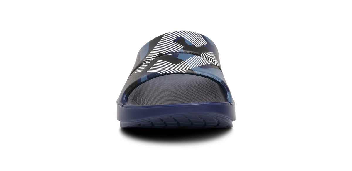 Oofos Women's Sport Slide Navy Camo