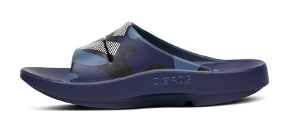 Oofos Men's Sport Slide Navy Camo