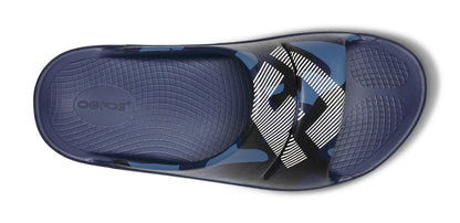 Oofos Women's Sport Slide Navy Camo