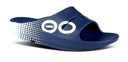 Oofos Women's Sport Slide Navy Matrix