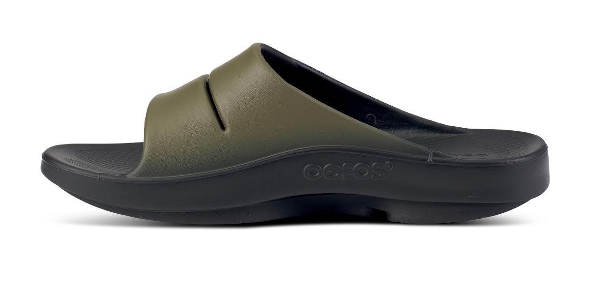 Oofos Men's Sport Slide Tactical Green