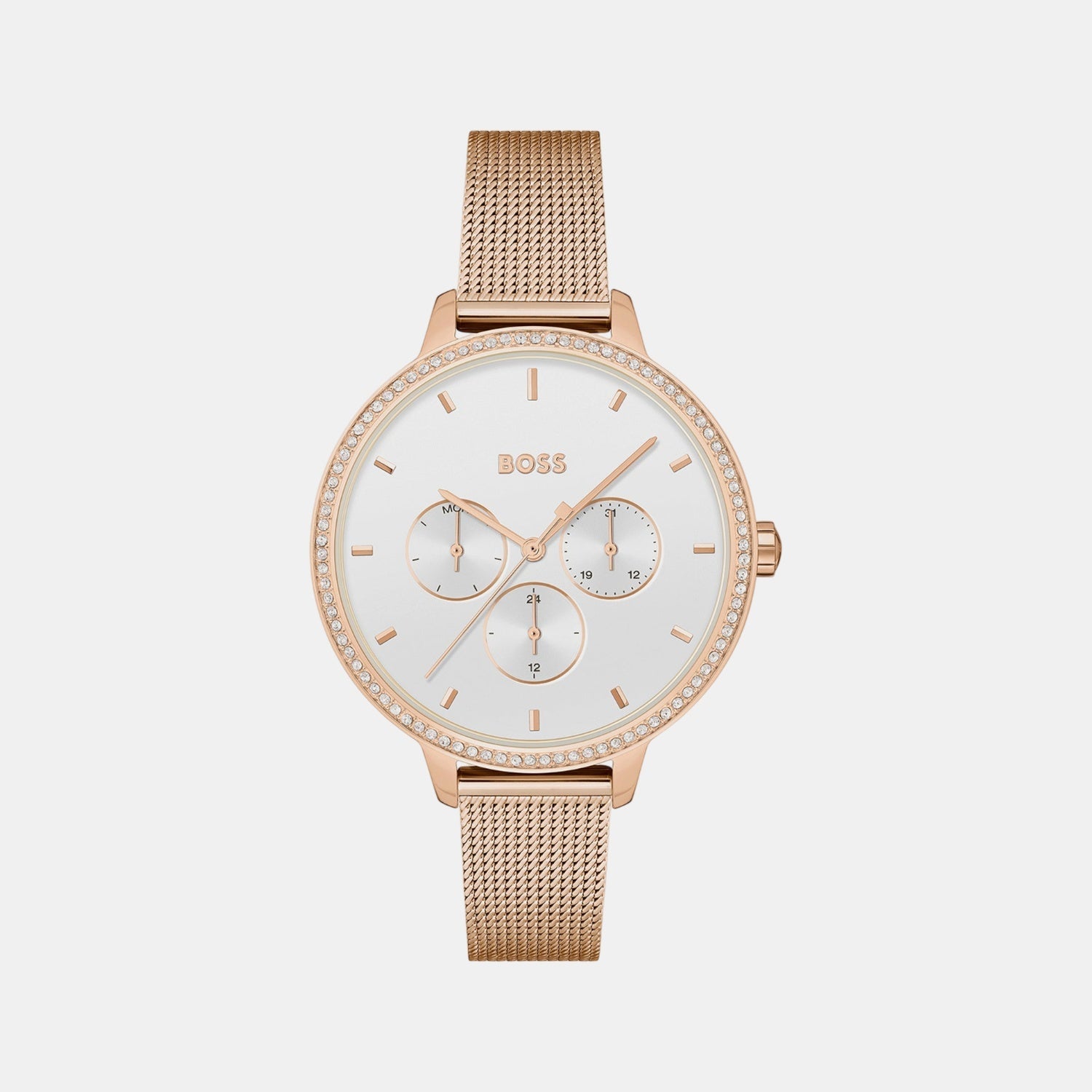 Boss Prime Women Quartz White Dial Analog Stainless Steel Watch 1502663