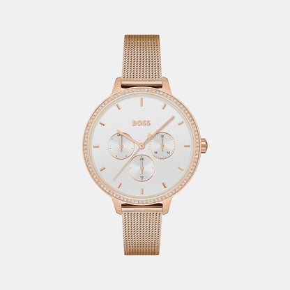 Boss Prime Women Quartz White Dial Analog Stainless Steel Watch 1502663