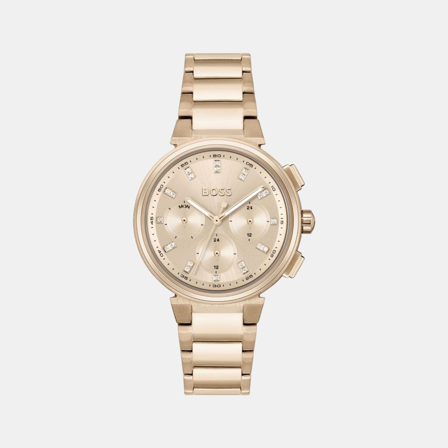 Boss One Women Quartz Pink Dial Analog Stainless Steel Watch 1502678