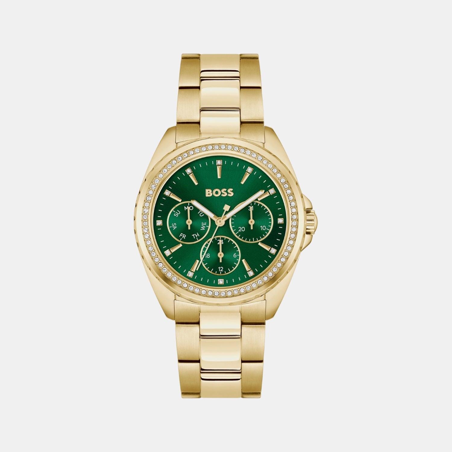 Boss Atea Women Quartz Green Dial Chronograph Stainless Steel Watch 1502714