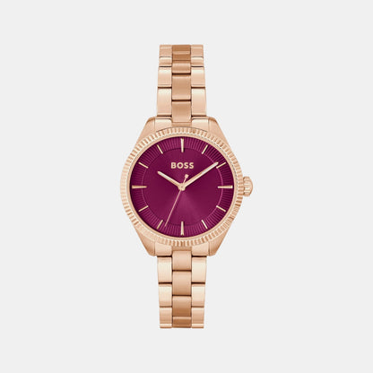 Boss Sage Women Quartz Red Dial Analog Stainless Steel Watch 1502728