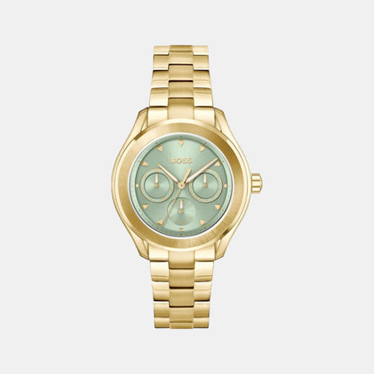 Boss Lida Women Quartz Green Dial Multi-Function Stainless Steel Watch 1502745
