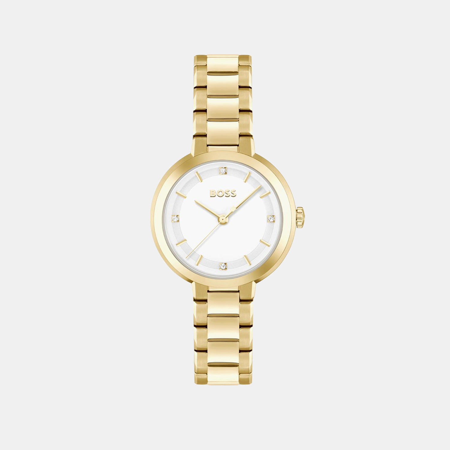 Boss Sena Women Quartz White Dial Analog Stainless Steel Watch 1502758