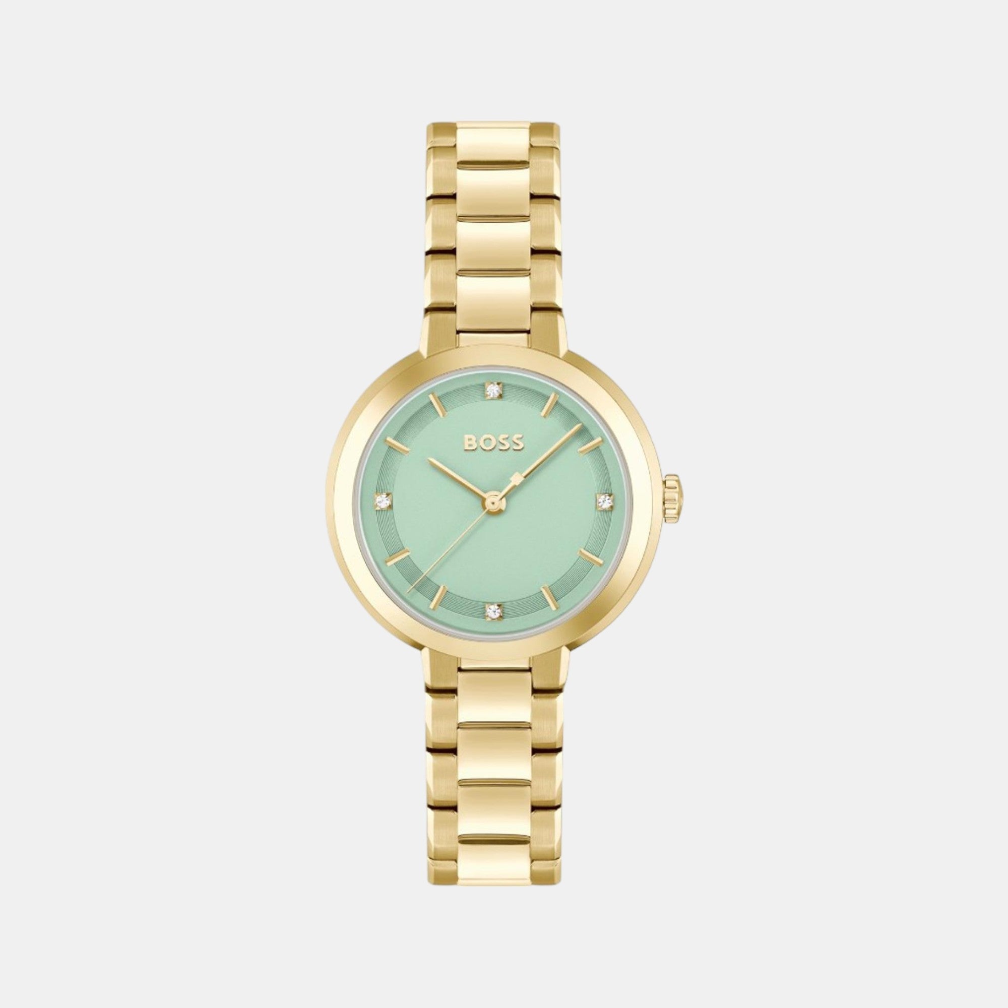 Boss Sena Women Quartz Green Dial Analog Stainless Steel Watch 1502759