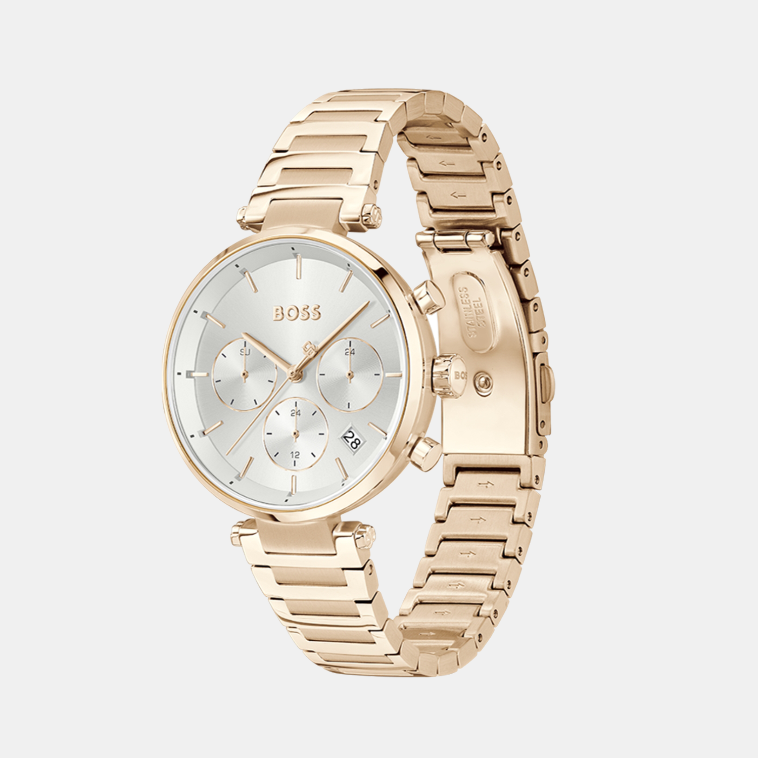 Boss Majesty Sport Women Quartz Silver Dial Chronograph Stainless Steel Watch 1502774