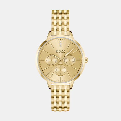 Boss Symphony Le Women Quartz Gold Dial Multi-Function Stainless Steel Watch 1502782