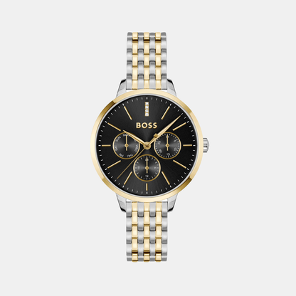 Boss Symphony Le Women Quartz Black Dial Multi-Function Stainless Steel Watch 1502783