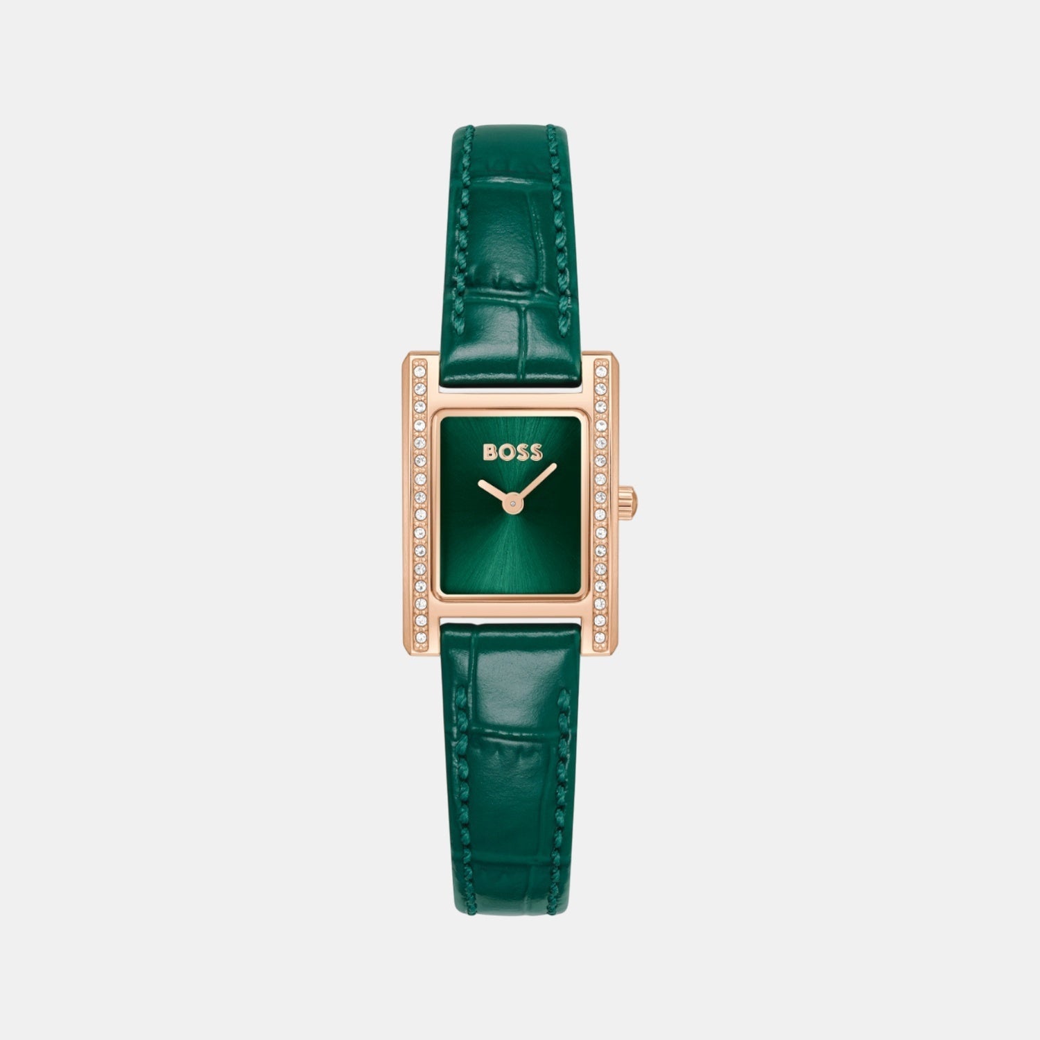 Boss Lucy Precious Women Quartz Green Dial Analog Leather Watch 1502814