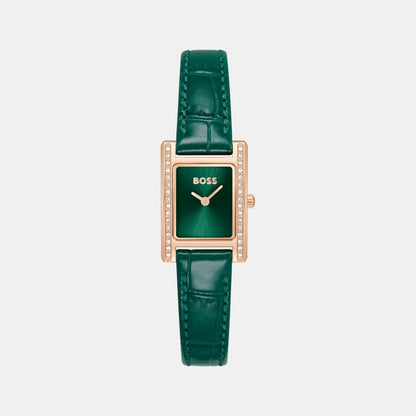 Boss Lucy Precious Women Quartz Green Dial Analog Leather Watch 1502814