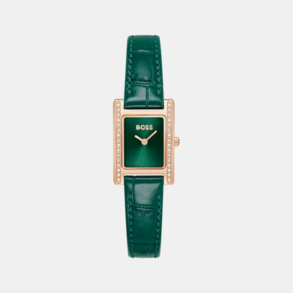 Boss Lucy Precious Women Quartz Green Dial Analog Leather Watch 1502814