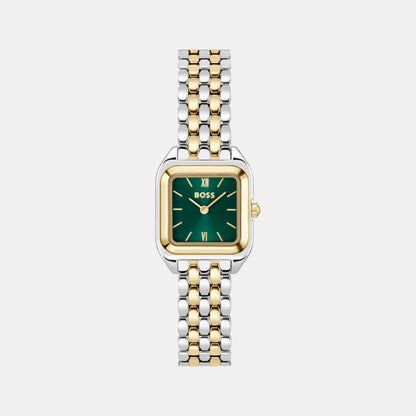 Boss Mae Petite Women Quartz Green Dial Analog Stainless Steel Watch 1502822