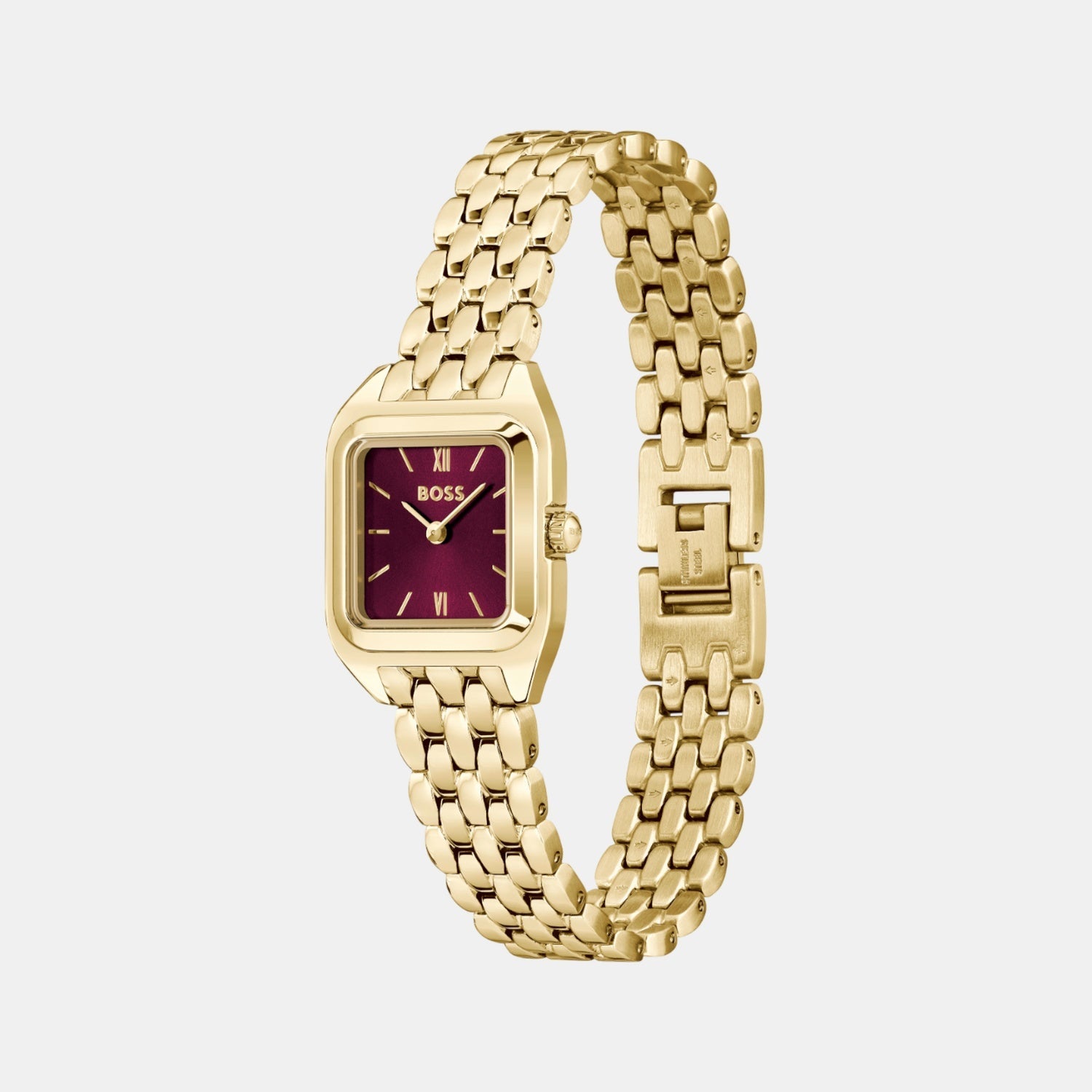 Boss Mae Petite Women Quartz Red Dial Analog Stainless Steel Watch 1502824