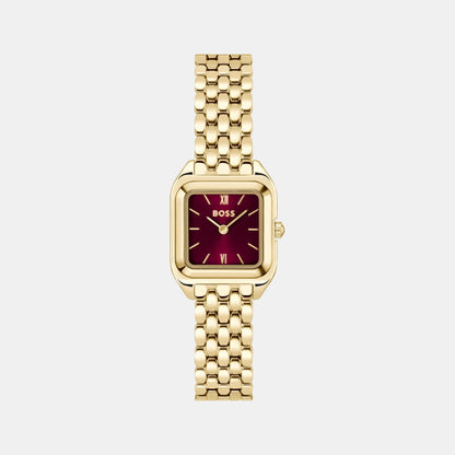 Boss Mae Petite Women Quartz Red Dial Analog Stainless Steel Watch 1502824